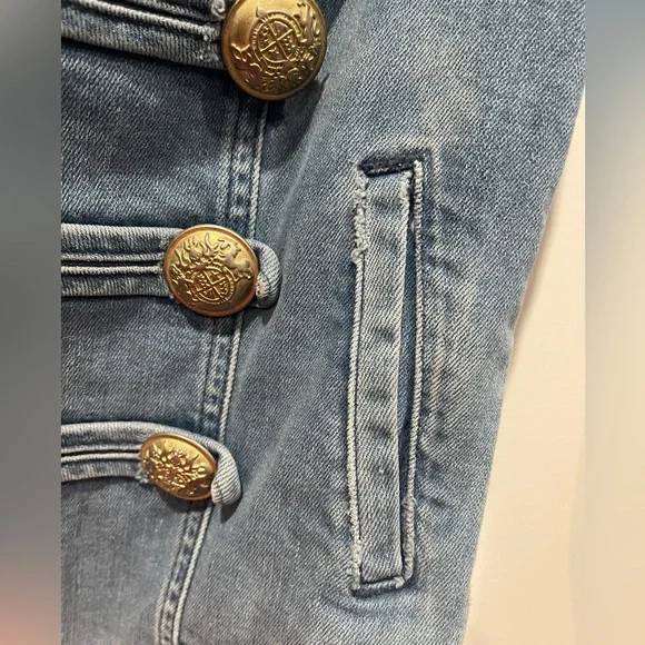 Free People Denim Military-Style Jacket - Picture 11 of 14